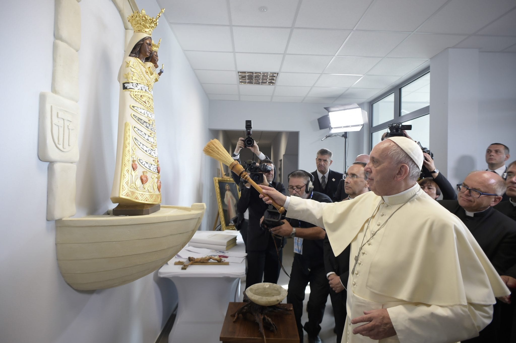 Today, the pope’s love affair with Mary is on display