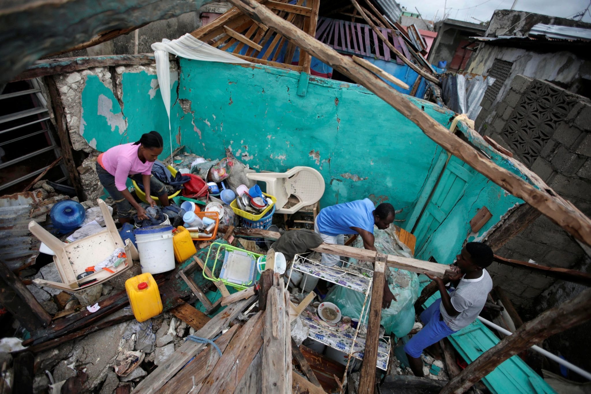 Hurricane help in Haiti slowed by blocked roads, floods, outages
