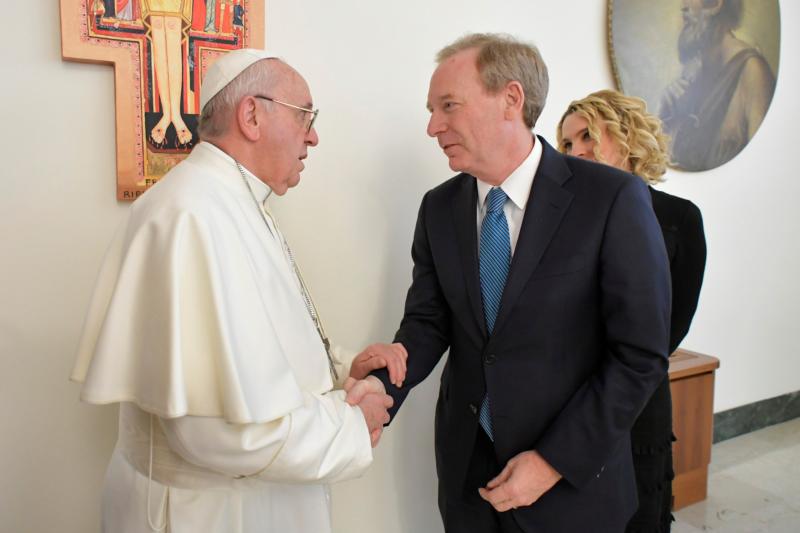 Pope Using Computer Pope meets head of Microsoft to discuss ethics in technology, AI | Crux