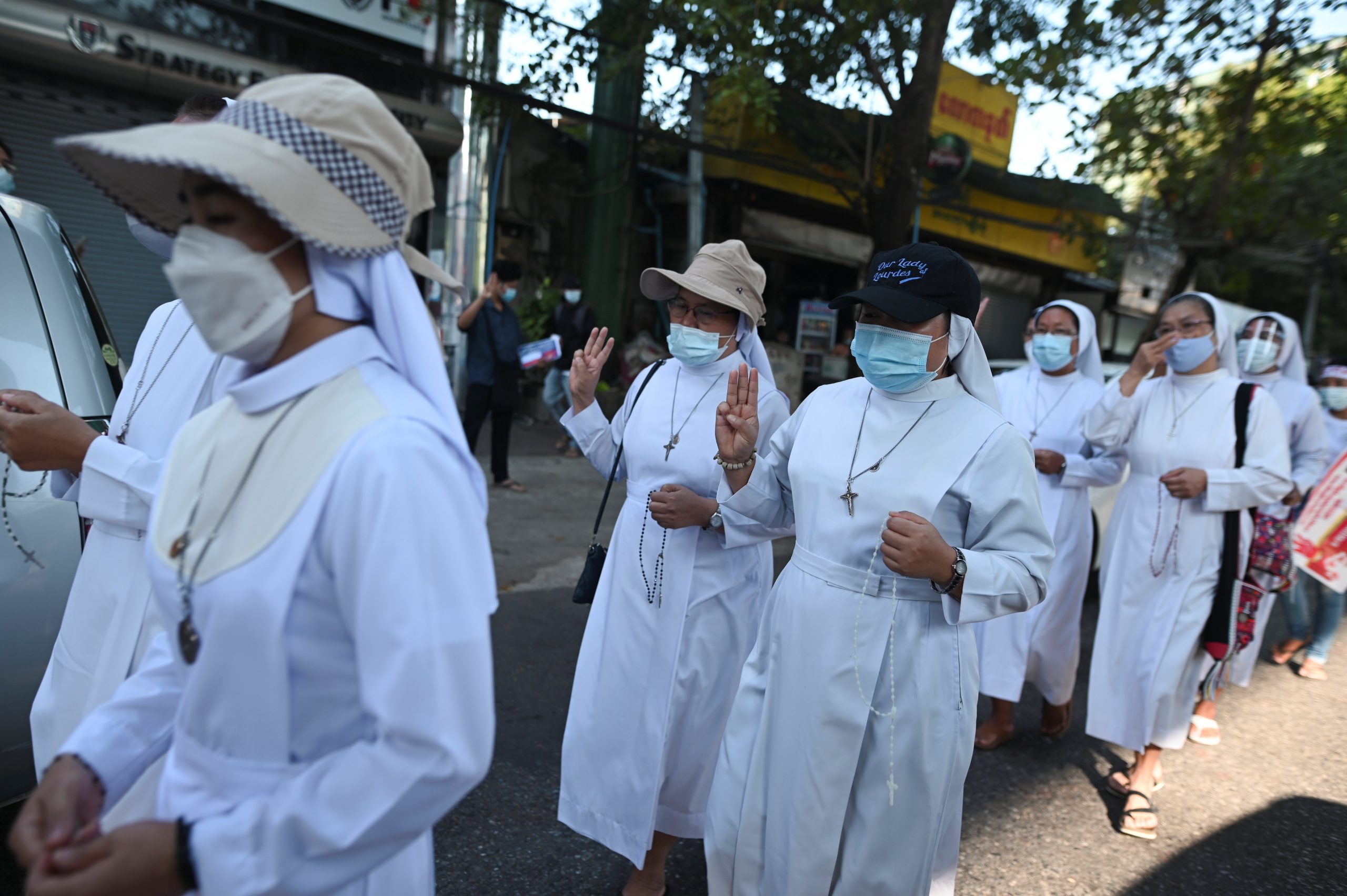 Myanmar nuns show solidarity with anti-coup protesters