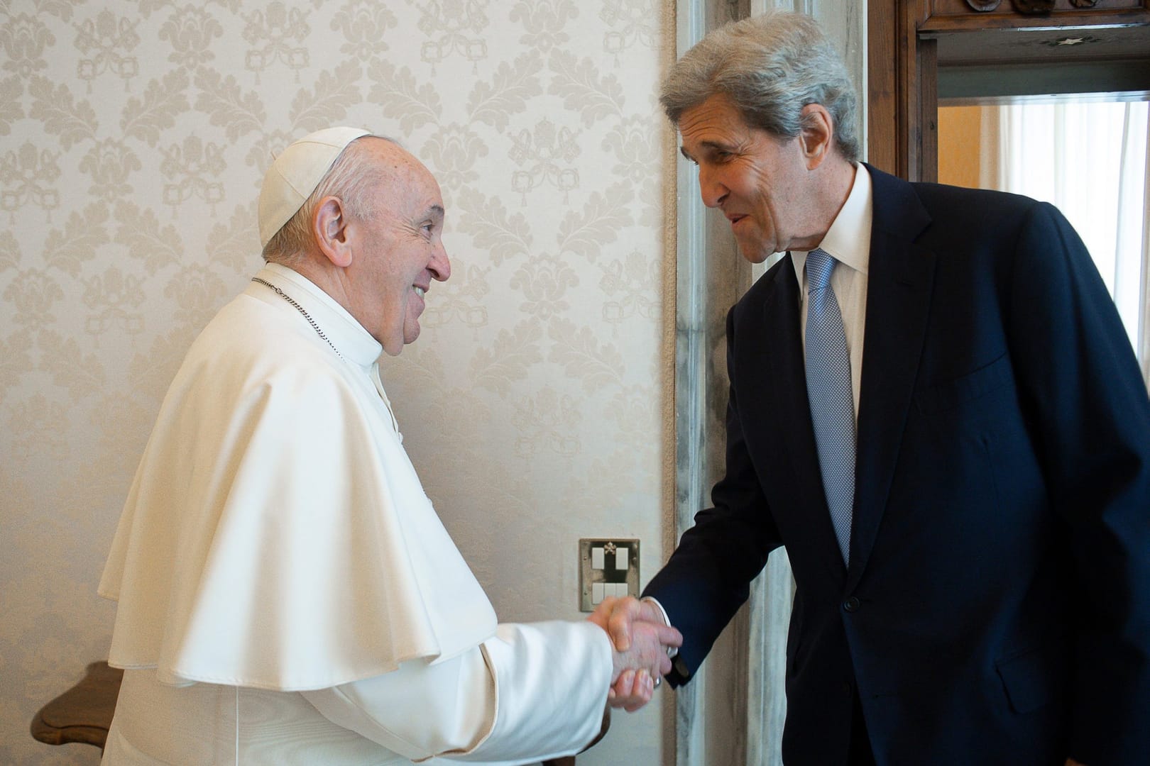 U.S. climate envoy John Kerry meets Pope Francis