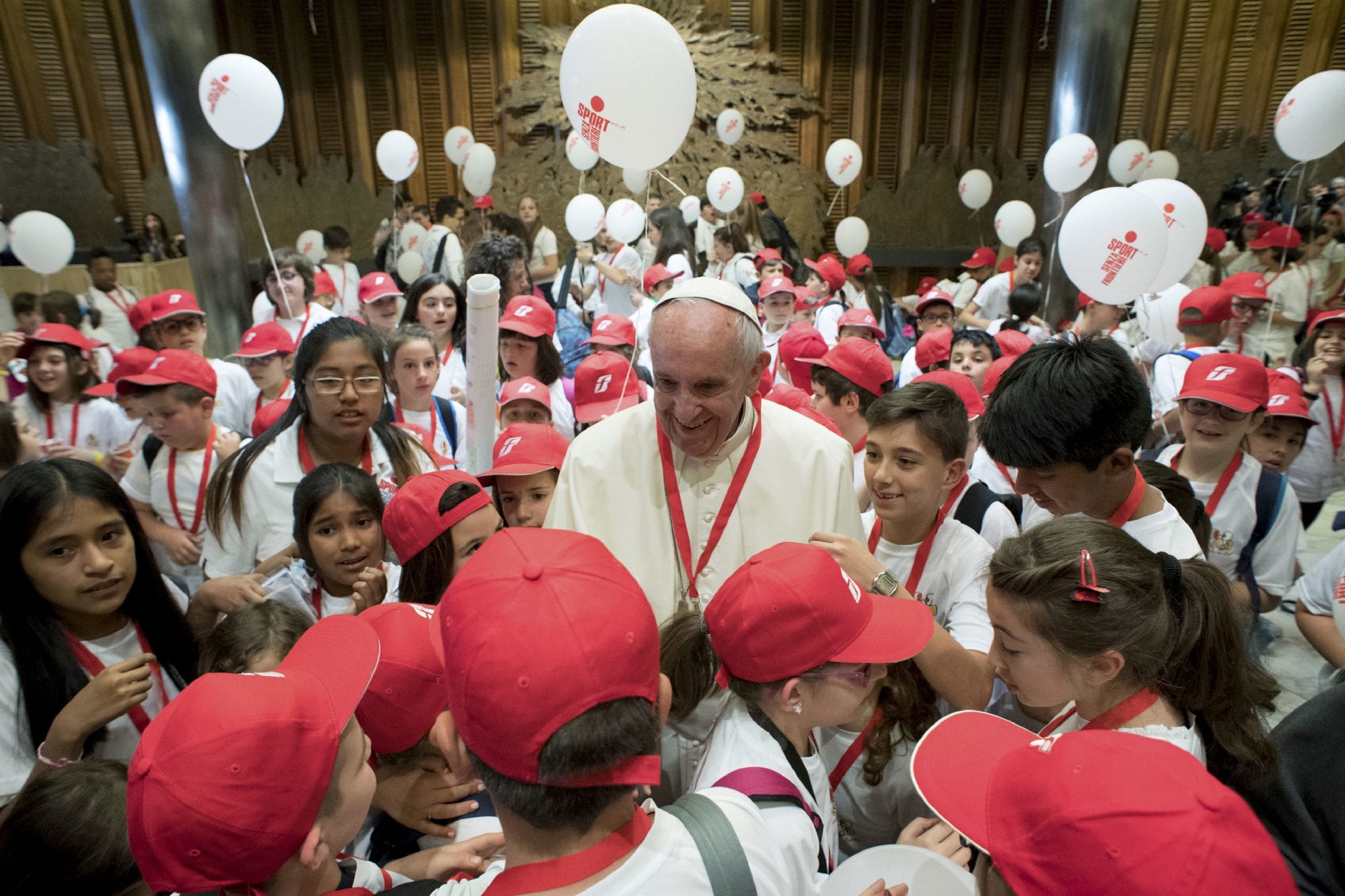 Pope Francis meets with children from Italy’s earthquake region