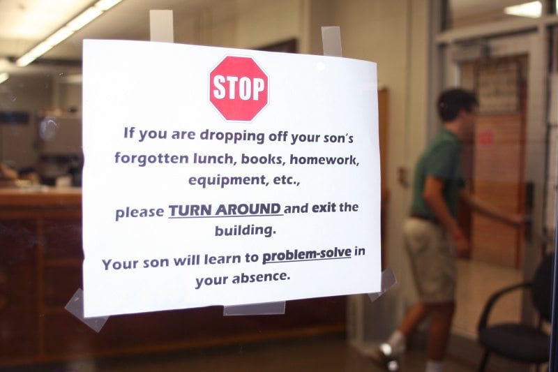 School’s ban on parents coming to the rescue stirs debate