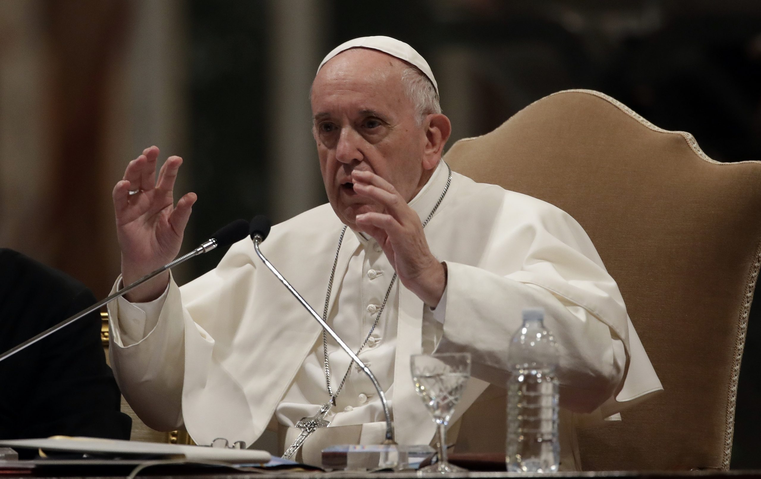 Pope vows to fight nun abuse, urges service not servitude