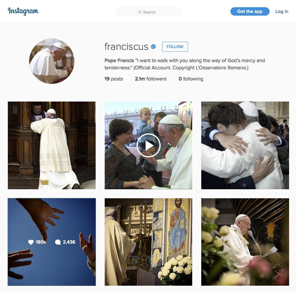 Pope breaks record on Instagram