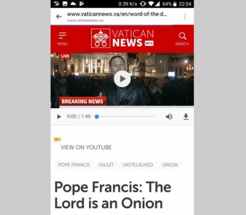 Security flaw in Vatican website leads to “Lord is an Onion” headline