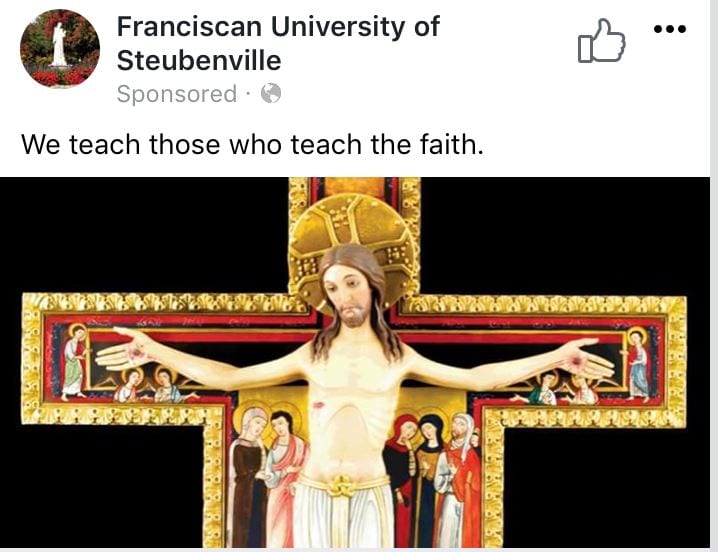 University says Facebook rejected ad because it shows Jesus on cross