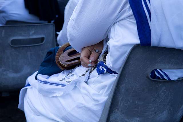 Missionaries of Charity copyright blue and white sari