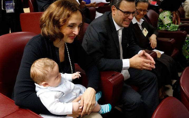 Baby steals the show at the Synod of Bishops