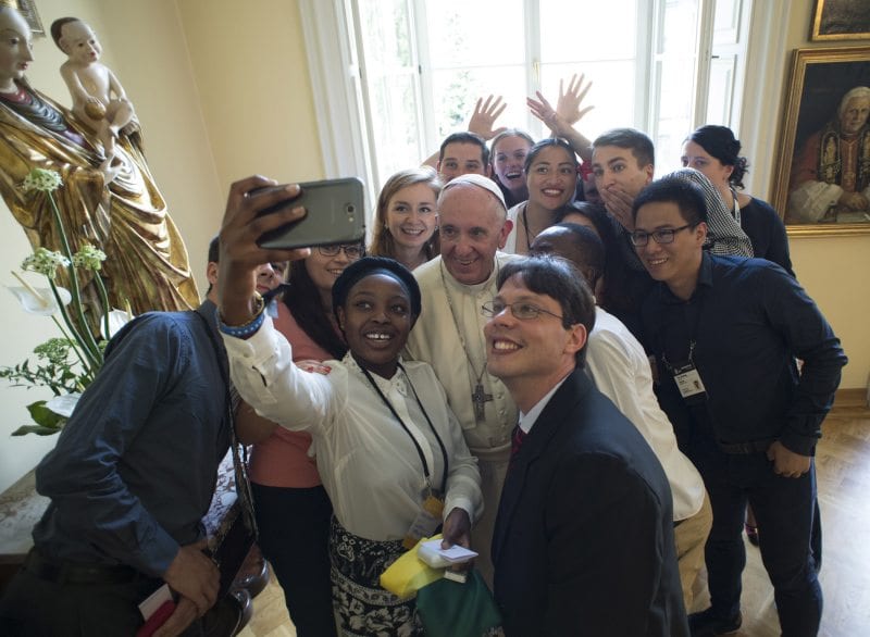 WYD volunteers quiz pope, get advice during private lunch