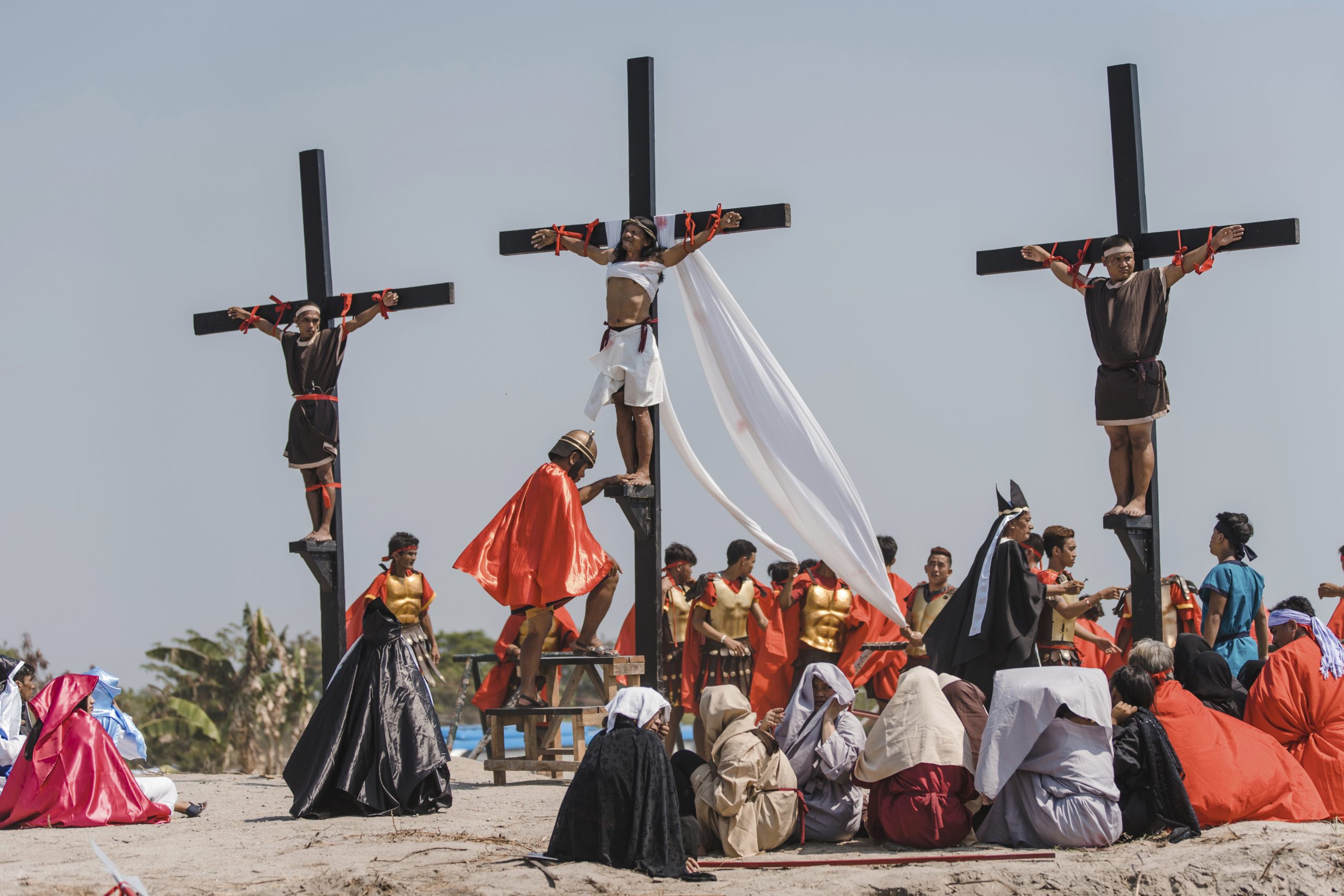 Devotees nailed to crosses on Good Friday in Philippines