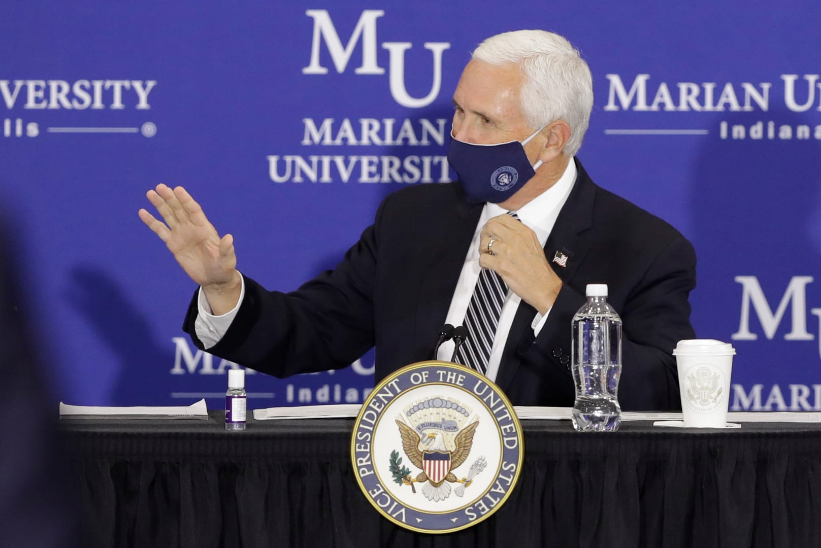 While visiting Catholic college, Pence says schools reopening ‘best thing for our kids’