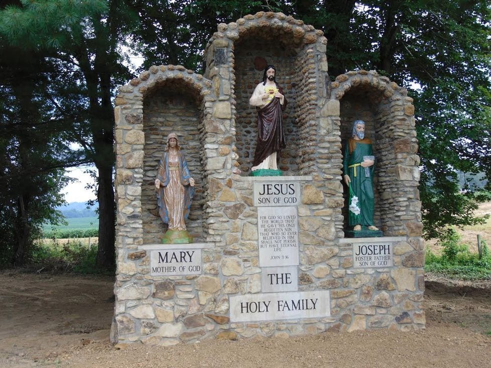 Indiana man makes statement with shrine to Holy Family