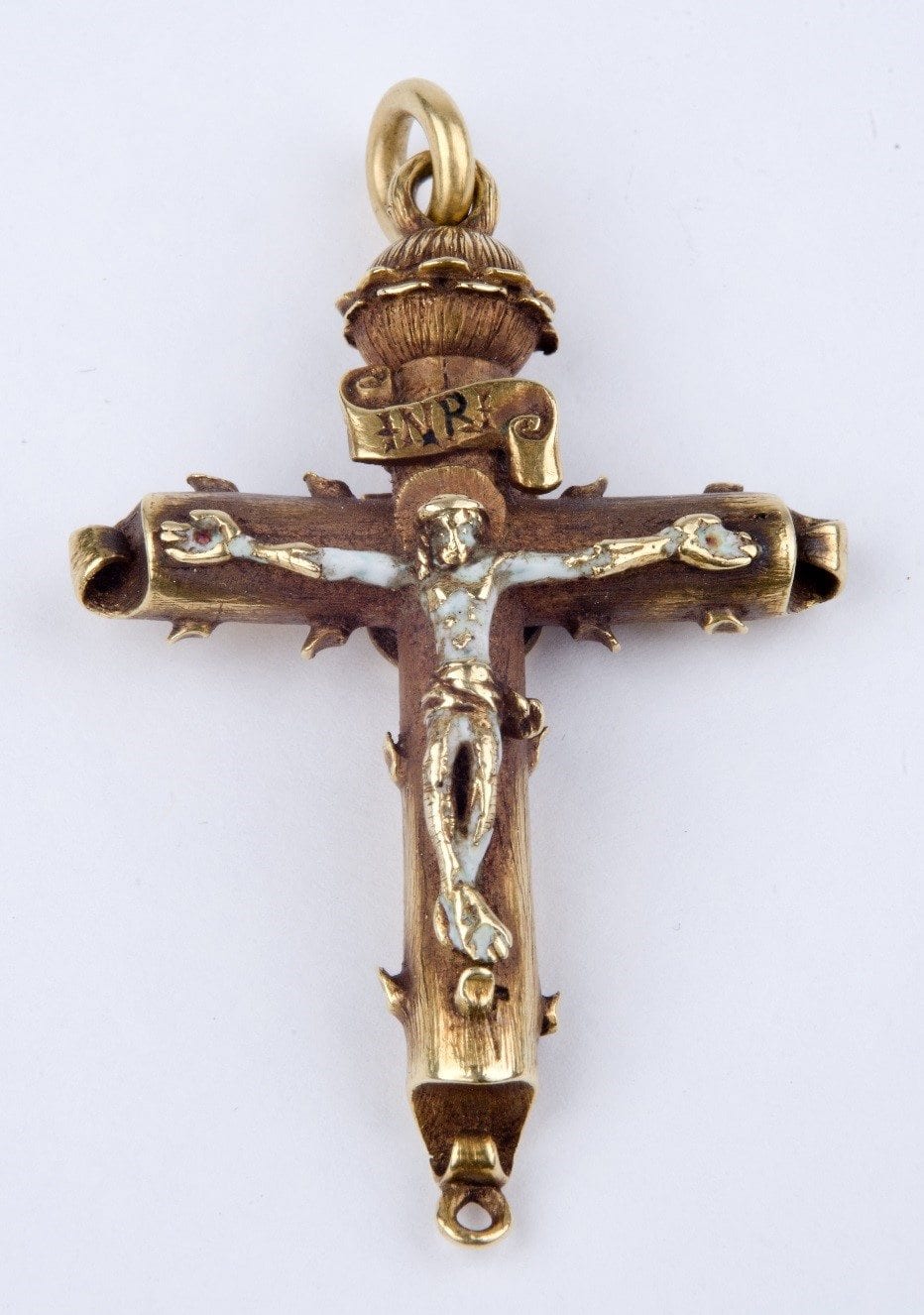 The exhibit "God's Servant First: The Life and Legacy of St. Thomas More," now on display at the Saint John Paul II National Shrine in Washington includes a small gold crucifix owned by More that he may have worn during his imprisonment in the Tower of London. (Credit: Catholic Standard.)