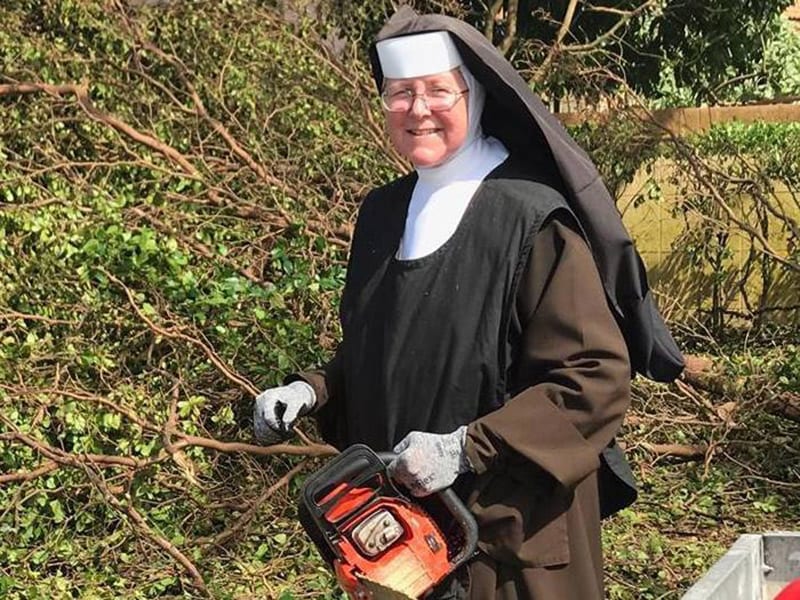 Chainsaw-wielding nun just ‘wanted to help out’ after Hurricane Irma