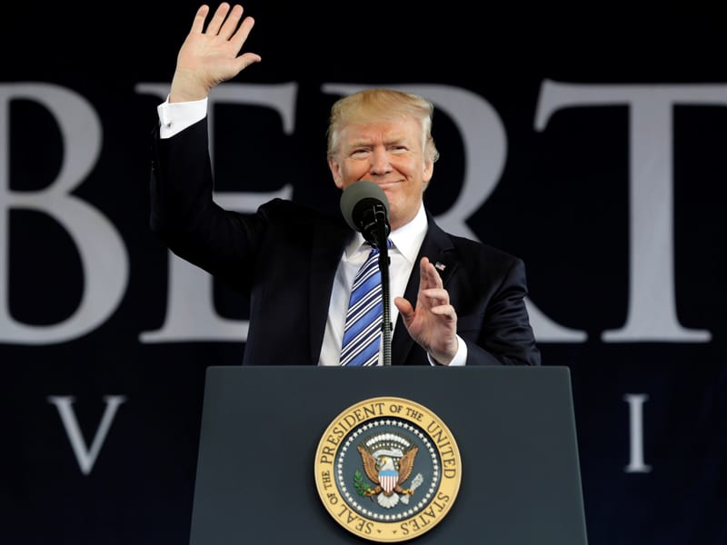 Trump promises to protect Christians at Liberty commencement speech