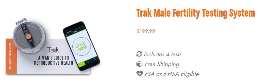 The Trak Male Fertility Testing System is one of the devices available online to measure sperm count from home. (Credit: Trak Fertility website.)