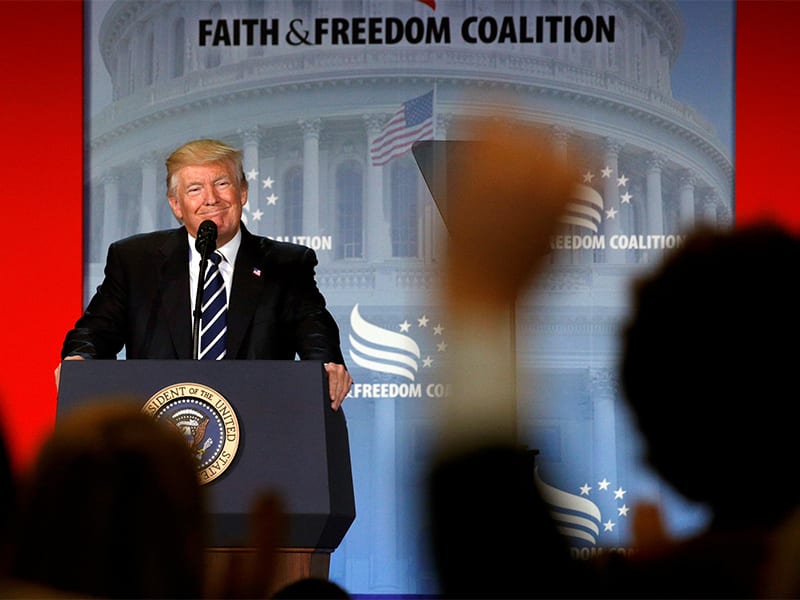 Trump tells Evangelicals, ‘It’s time to put a stop to attacks on religion’
