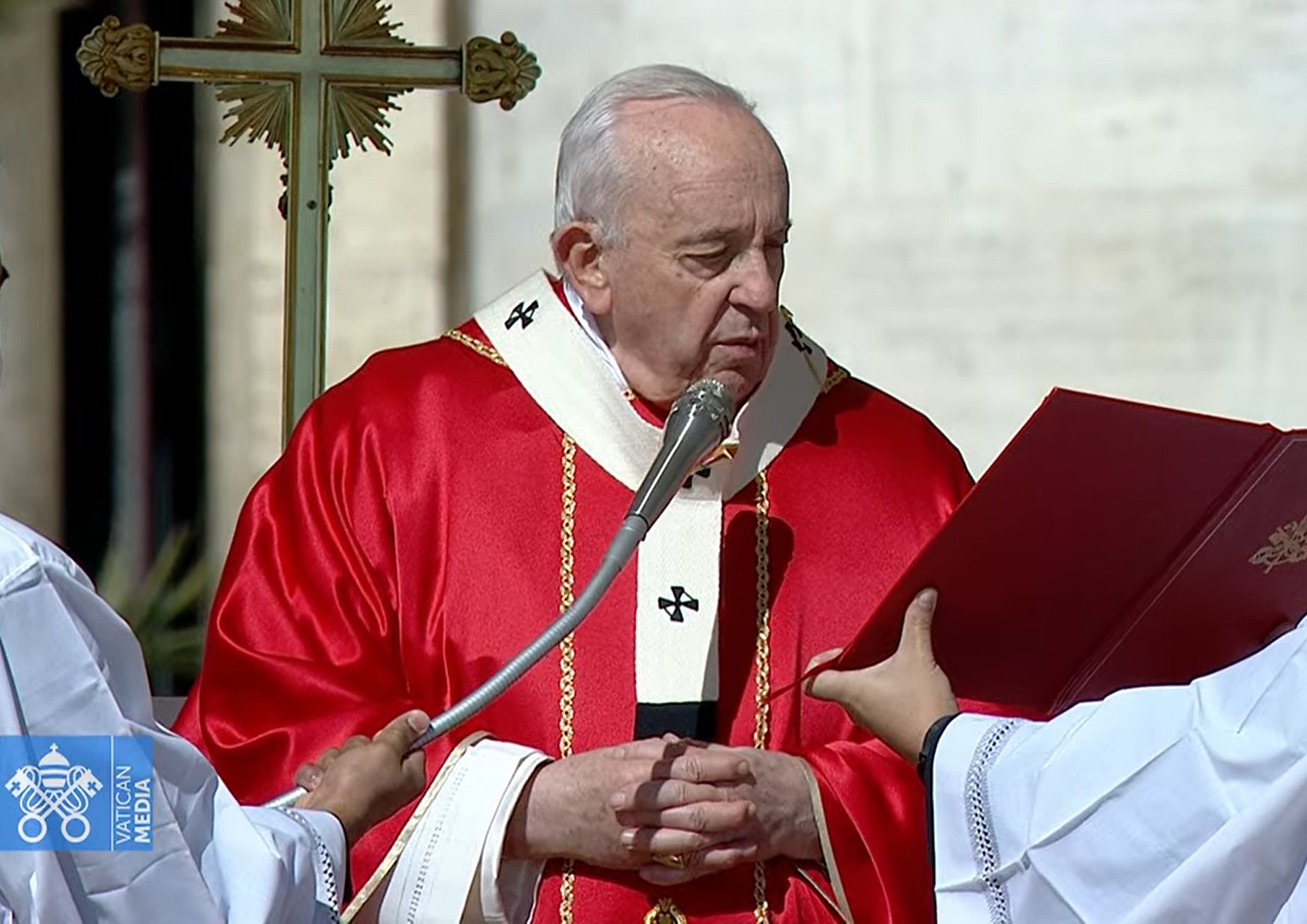 On Palm Sunday, Pope says Christ is crucified anew in ‘folly of war’