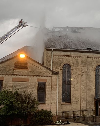 Lightning suspected in fire at historic Catholic church in Rockford, Ill.