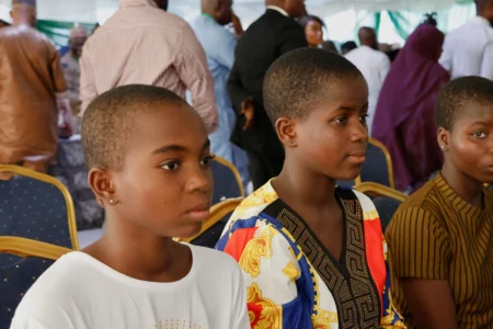 Nigerian children reunite with their parents after being released from abduction