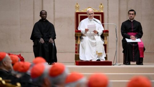 In annual speech to curia, Leo challenges ad intra divisions