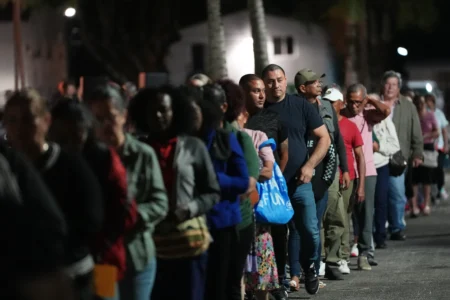 Corpus Christi Catholic Church members participate in a rehearsal for their Good Friday procession Monday, March 23, 2026, in Miami, Fla. (Credit: Marta Lavandier/AP.)