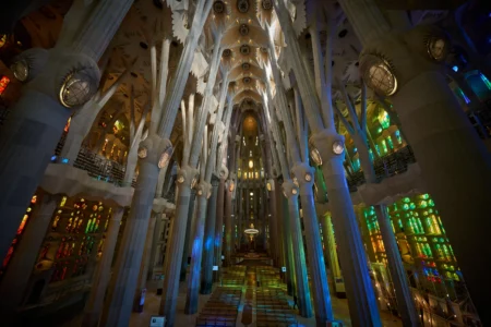 A view of the Basilica of the Sagrada Familia in Barcelona, Spain, Wednesday, May 20, 2026, ahead of Pope Leo XIV's visit to the city in June. (Credit: Emilio Morenatti/AP.)